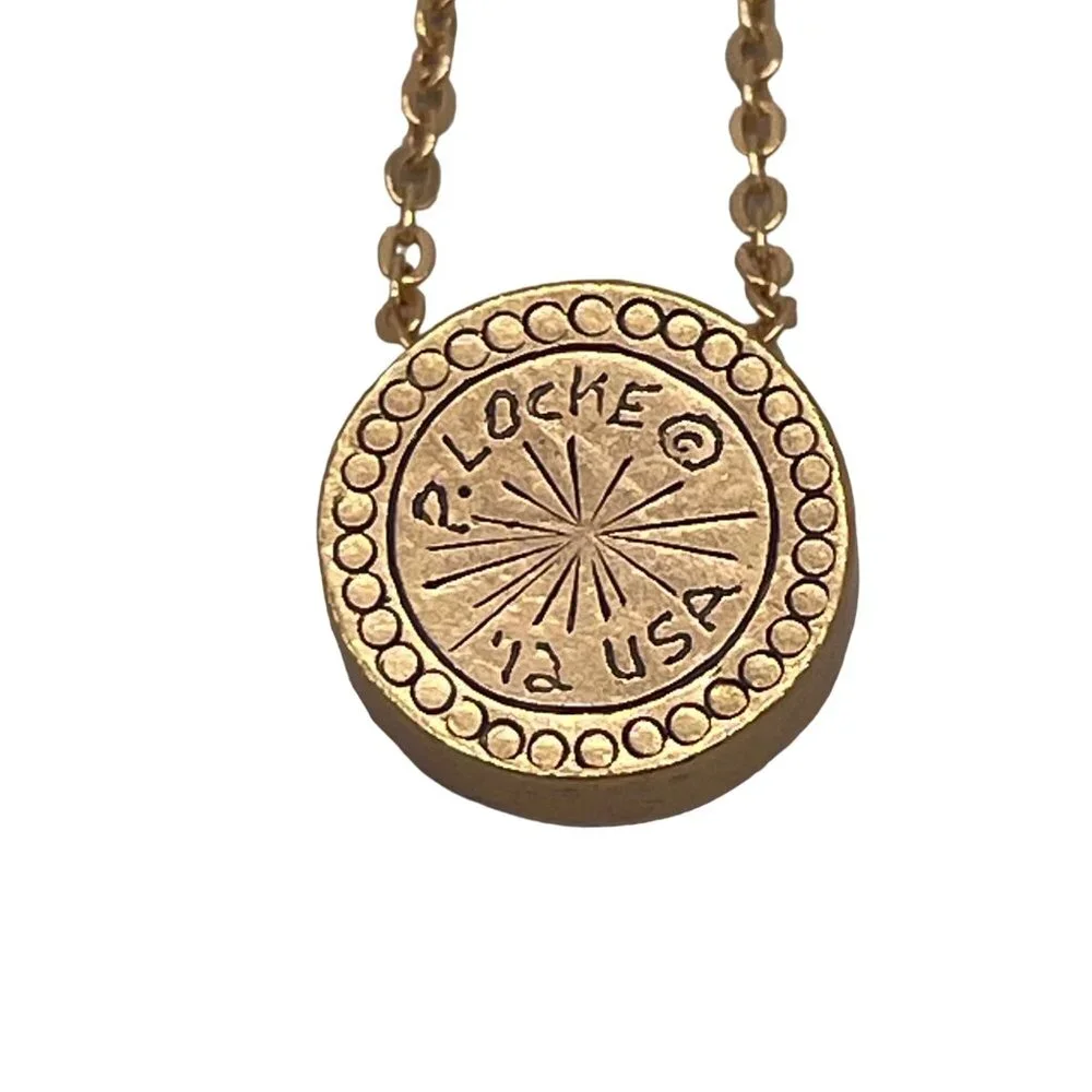 RARE Patricia Locke Gold-Plated Necklace Pink & Green Crystal Pendant N490 2012 - Picture 3 of 6